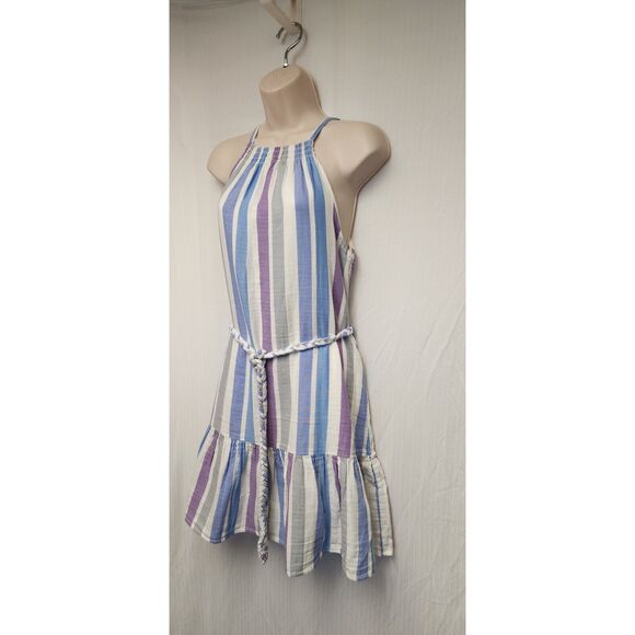 Velvet Heart-Venice Multicolor Lavender Stripe Halter Dress Size Small - Picture 5 of 8